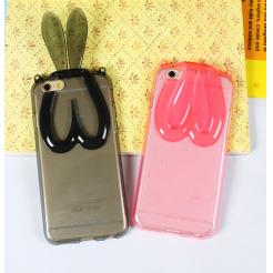 iPhone6/6+ 兔耳朵支架矽膠保護套，附送精美掛繩